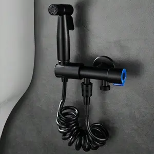 Toilet Companion Set, 304 Stainless Steel, Classic Style, Wall-Mounted Spray Gun, Bidet Sprayer, High Pressure Nozzle, Battery-Free Bathroom Accessories, 3-Piece Set