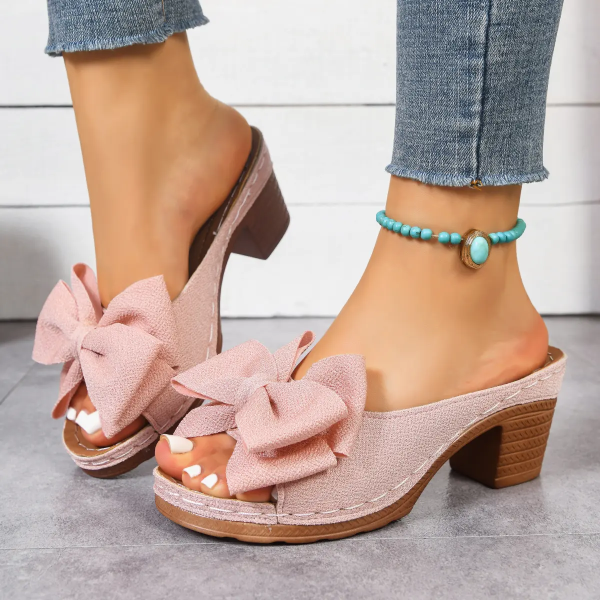 Women's Bow Decor Wedge Sandals - Versatile Footwear for Vacation, Daily Casual Wear, Stylish Shoe Option Walking Shoes Rubber Girl Design Summer Black