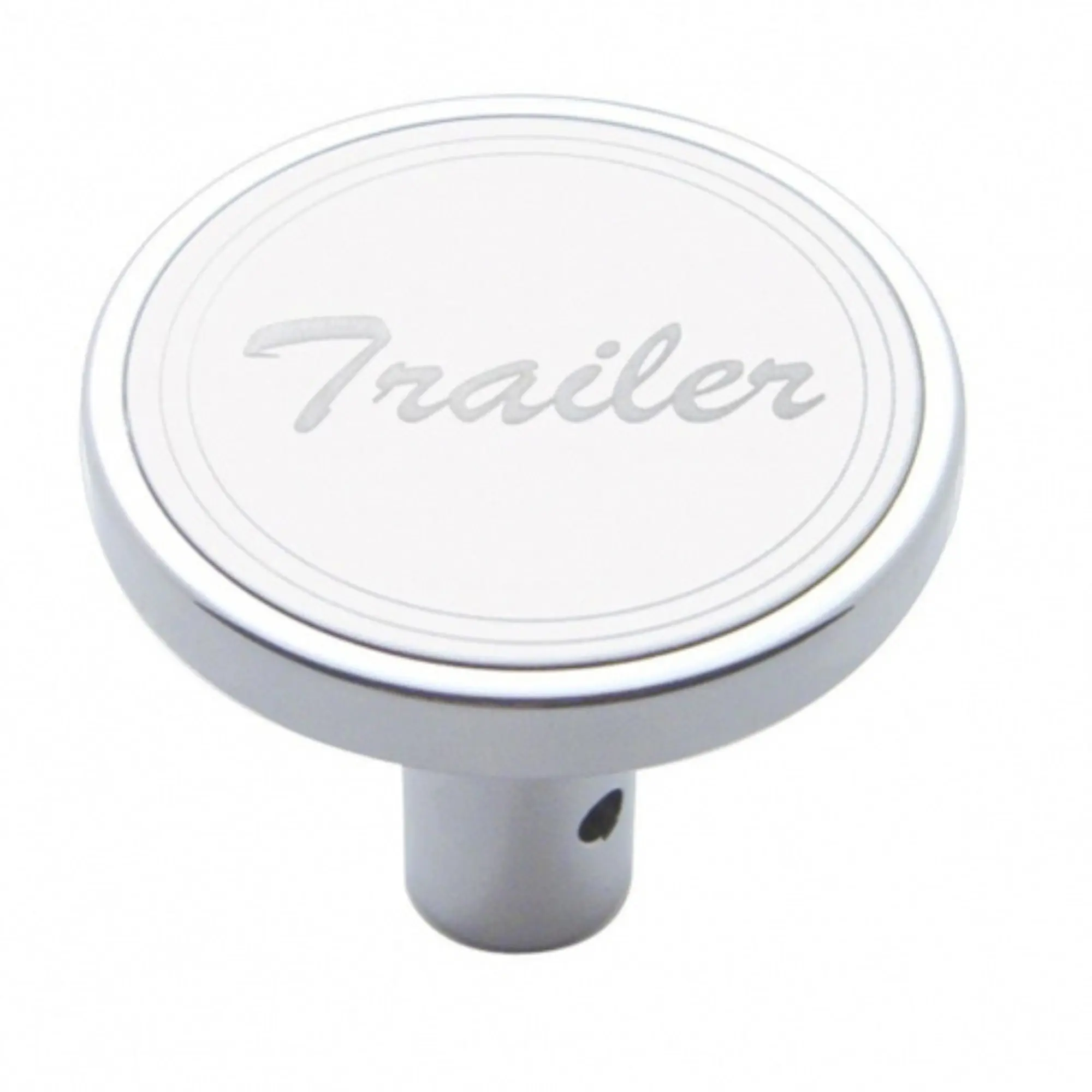 United Pacific Long Air Valve Knob - Stainless Steel Plaque with Cursive Script, Chrome Plating, Compatible with Freightliner, Kenworth Tractor Car Interior Accessories