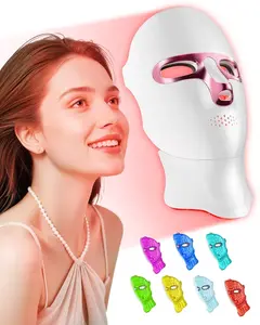 7-Color LED Facial & Neck Mask | Adjustable Cordless Beauty Device for Daily Skincare & Relaxing Home Spa | Rechargeable Tool for Smooth, Radiant Glow & Perfect Holiday Gift -- Large Roller purple skin mineral Acrylic Precision Cream