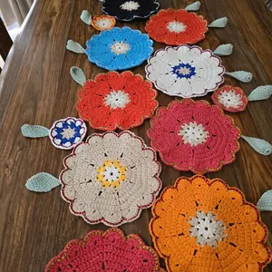 Crochet table runner multi color