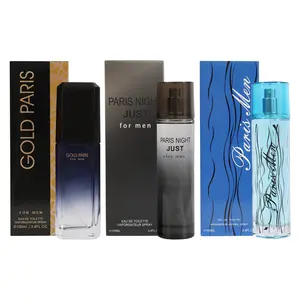 Bundle of Gold Paris, Paris Night Just and Paris Men Spray Cologne Eau de Toilette for Men 100ml/3.4fl.oz. - Men's Fragrance