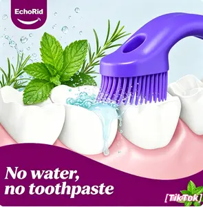 EchoRid Oral Disposable Mini Travel Toothbrushes (48 Count) Pre-pasted Waterless, Mint Flavored with Fine Bristles, Pick - Individually Wrapped, Travel Ready,TSA Friendly for Precise Care, Backpacking, Office Oral Hygiene Essentials Oral Care Supplies Kit