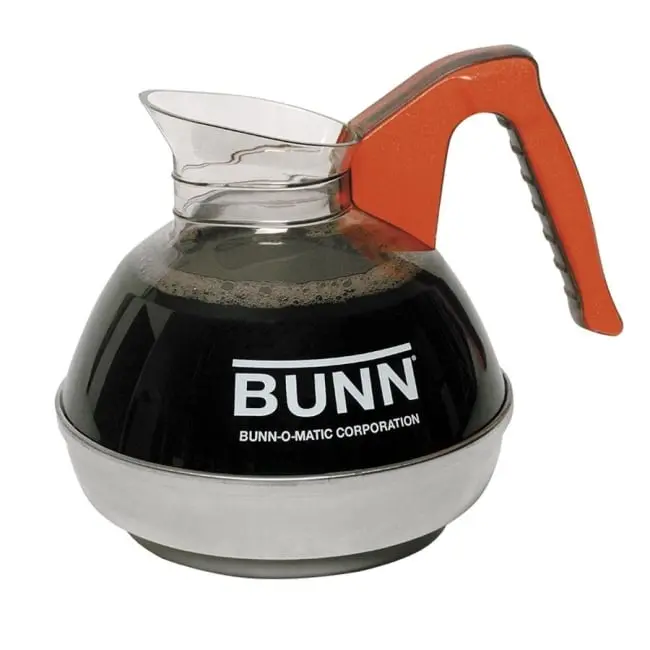 Bunn BUN061010101 Orange Plastic Coffee Decanters with Bar Drainers for Everyday Bar & Kitchen Use, Coffee Decanter, Decanter Drain