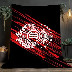 Toluca Sports Football Club Black and Red Print Soft and comfortable home blankets, small throw blankets, nap blankets, perfect Christmas gifts for friends and besties. Super soft heat-pressed blanket, Flannel Throw Blankets