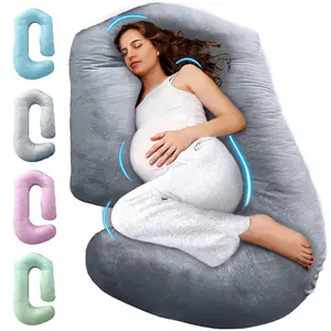 Pregnancy Pillows for Sleeping – 57-Inch Maternity Pillow for Pregnant Women with Removable Washable Cover – Support for Back, Belly, Neck, Legs, and Hips – V C U Shaped Full Body Pillow