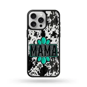 Western Mama Turquoise Cowhide Phone Case