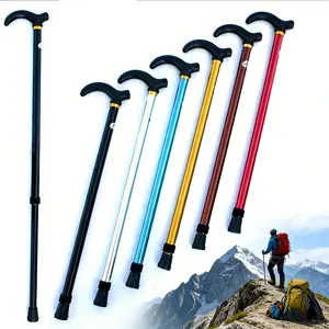 Aluminum Alloy Telescopic Crutches, Two-Section Telescopic Crutches, Non-Slip Walking Cane for The Elderly, Hiking Poles 1pc, Collapsible Alloy Stick