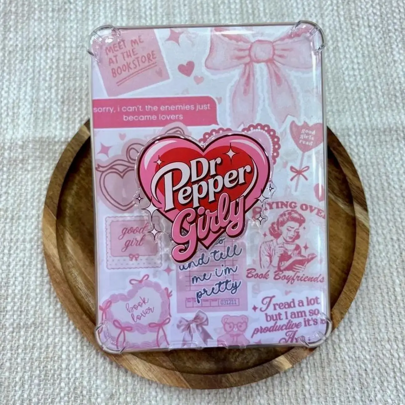 Dr. Pepper Cute Kindle/Phone Grip, Gift for Fans, Dr. Pepper Phone Holder, Trending Kindle Grip, Cute Pepper Accessories for Drink Lovers