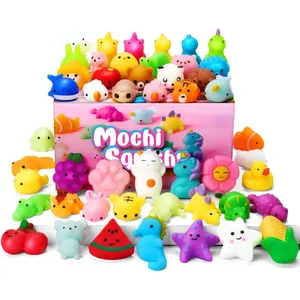 Mochi Squishy Toys Set, Random 25 Pack Mini Squishy Mochi, Party Favors for Kids, Kawaii Stress Relief Toys, Basket Stuffers, Goodie Bags Fillers, Birthday Gifts, Classroom Prizes