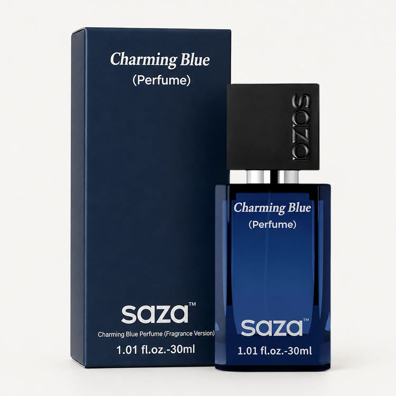 saza Charming Blue Cologne for Men | TikTok Viral Long-Lasting Fragrance, Premium Travel Size Fresh Woody Perfume Spray (1.01 fl.oz / 30ml)