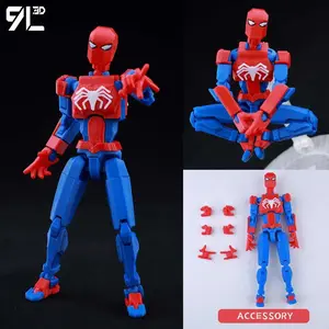 9L3D Printed Lucky Dummy 13 Spider-Man 3D Printed Action Figure, Multi-Jointed Poseable Anime Model, Collectible Gift for Fans