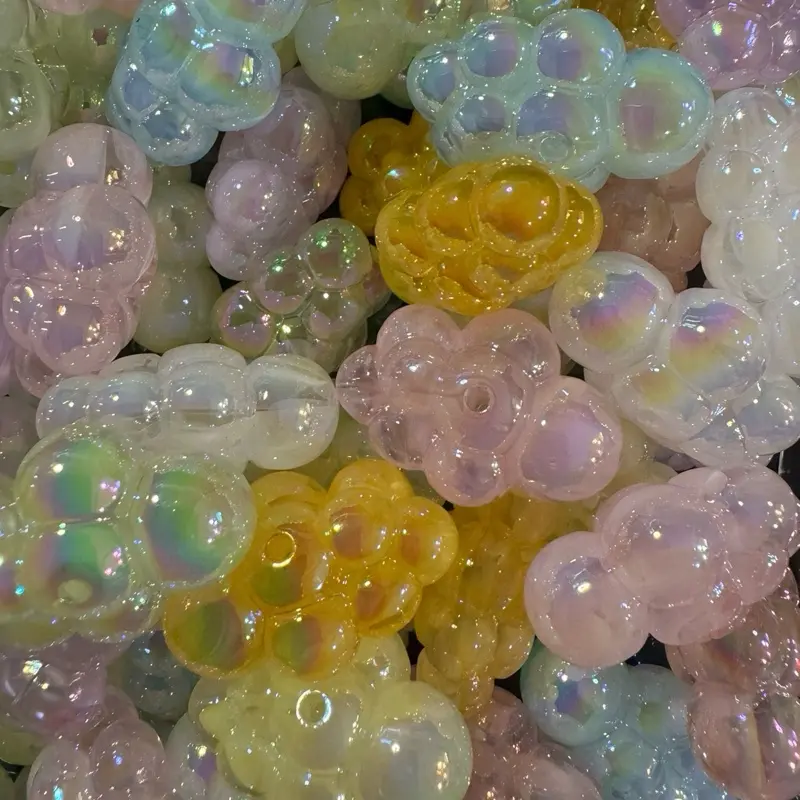 Pastel Shiny Colorful Cloud Acrylic Beads - Approx 30*21MM for Pens - 10 Pack