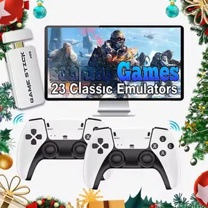 Wireless Retro Gaming Console with Dual Controllers, over 20,000 Games & 19 Emulators, 4K HD Output, 64GB Memory, Plug-And-Play TV Gamepad, Game Console Stick