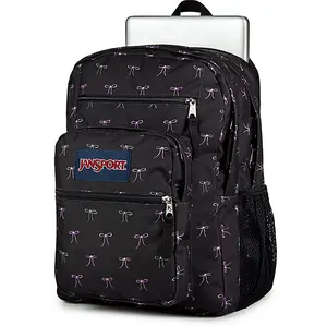 JanSport Big Student Bad Bows backpack, suitable for university, business, office, teacher, travel, school, embroidered logo backpack, multiple compartments, large capacity.
