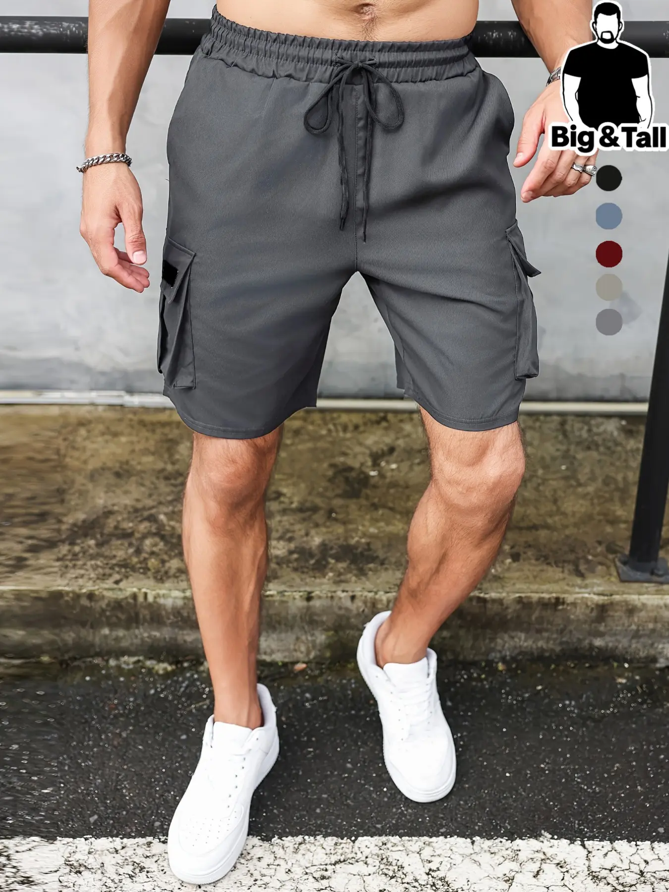 Men's Summer Casual Multi-Pocket cargo shorts, Fitted Drawstring Waist, Suitable for Outdoor Activities and Leisure