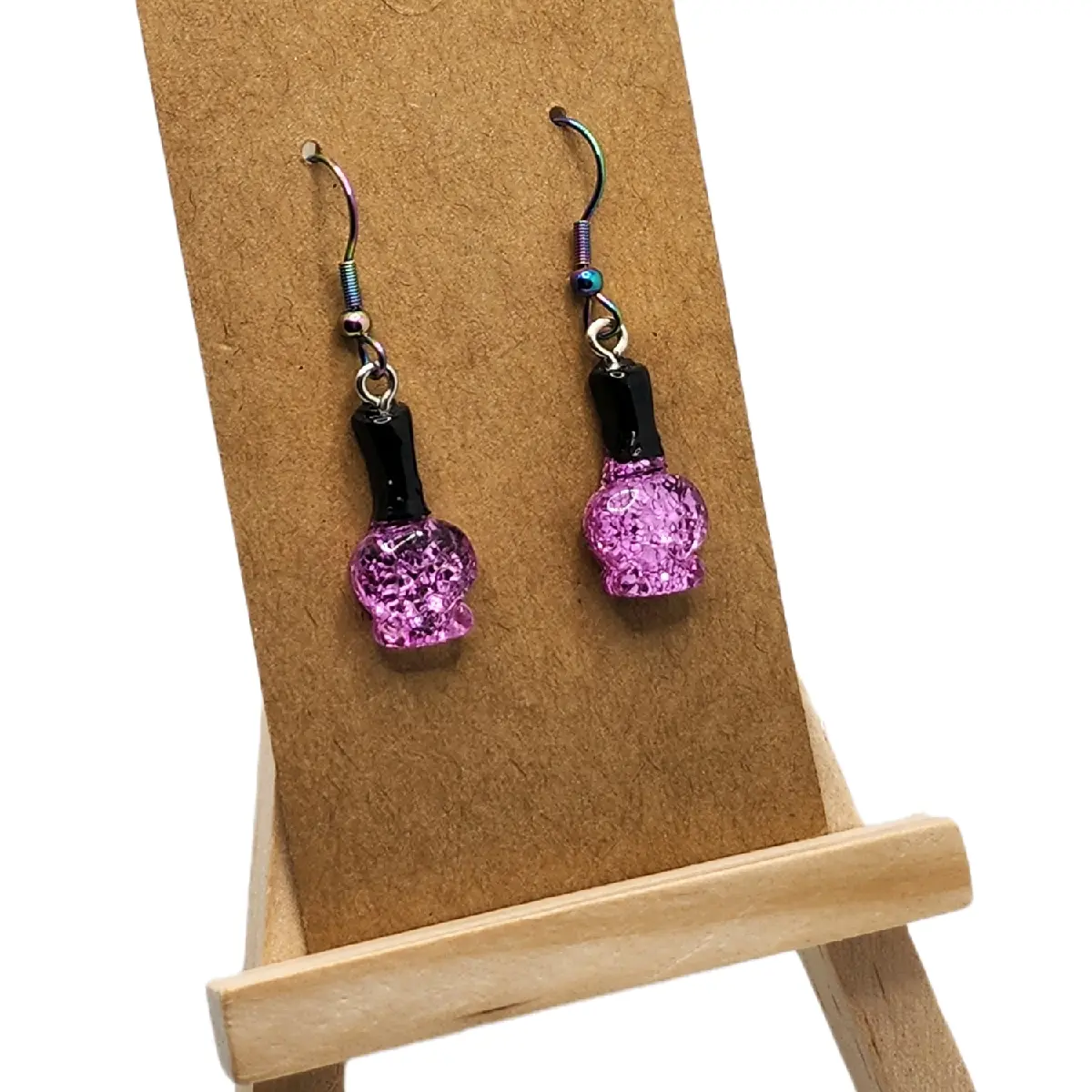 Realistic Nail Polish Earrings for Women - 2 Colors Available, Fun & Unique Hook Earrings, Lightweight & Comfortable, Perfect for Any Occasion