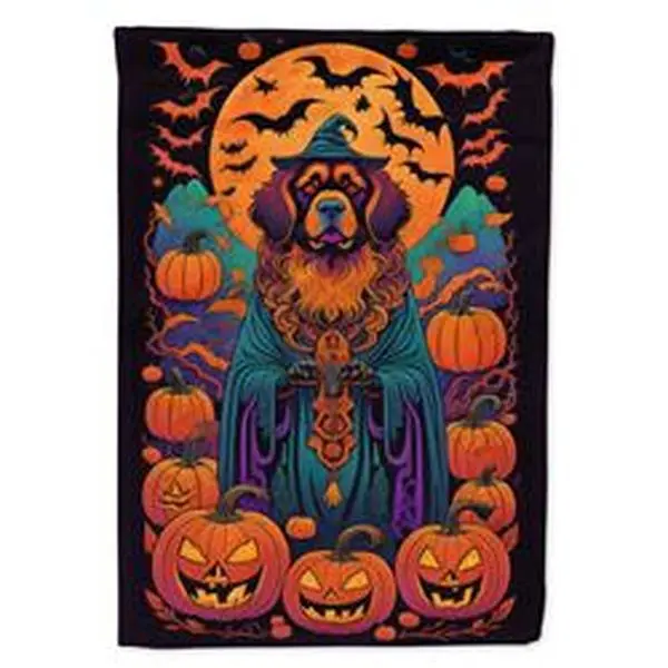 40 x 28 in. Unisex Tibetan Mastiff Witchy Halloween House Flag