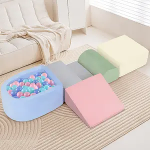 Foam Climbing Blocks for Toddlers 1-3, Toddler Climbing Toys Indoor, Climbing Toys for 1 Year Old, Kid Baby Climbing Blocks with Ball Pit, Soft Play Set Playground (Balls not Included)