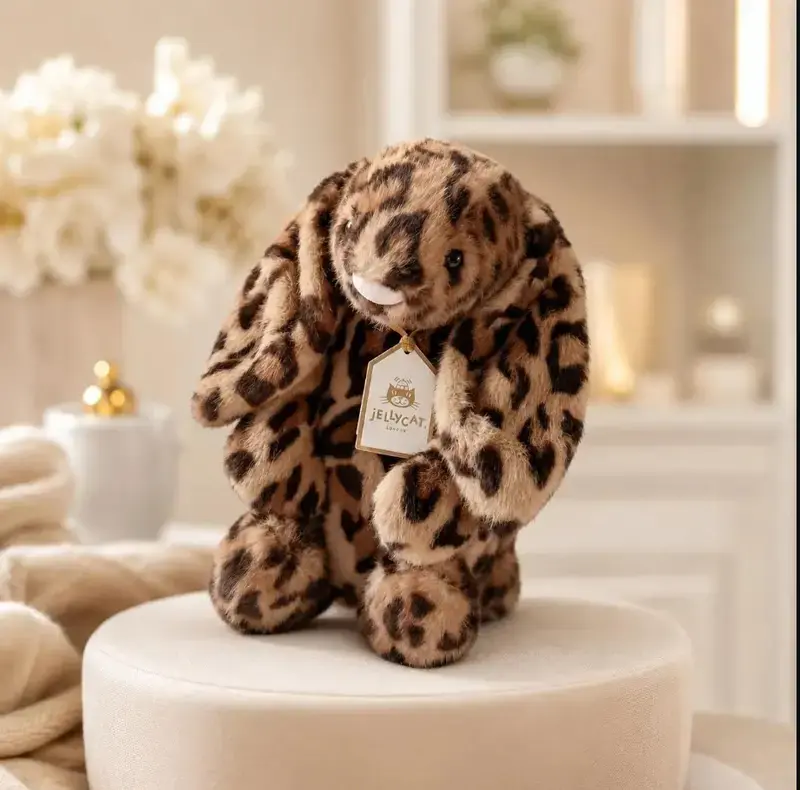 Jellycat Cobblehop Bunny Ruby Leopard Plush with Dust Bag, Rare Spotted Bunny Stuffed Animal, Collector Gift, NWT US Stock, Keychains