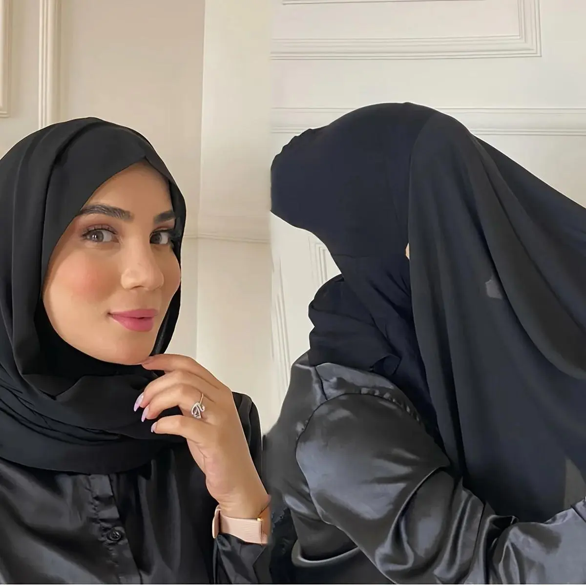 1 Pc Solid Color Chiffon Hijab Thin Breathable Soft Cozy Ramadan Headscarf Simple Sunscreen Instant Hijab For Women