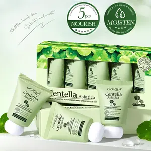 Box of 5(30ml*5) Centella Moisturizing Hand Creams, Compact Portability Hydrating Beauty Cream for Soft Hands, Ideal for Daily Moisture, Nourish, Prevent Skin Dry Cracking, Smooth Out Hand Wrinkles