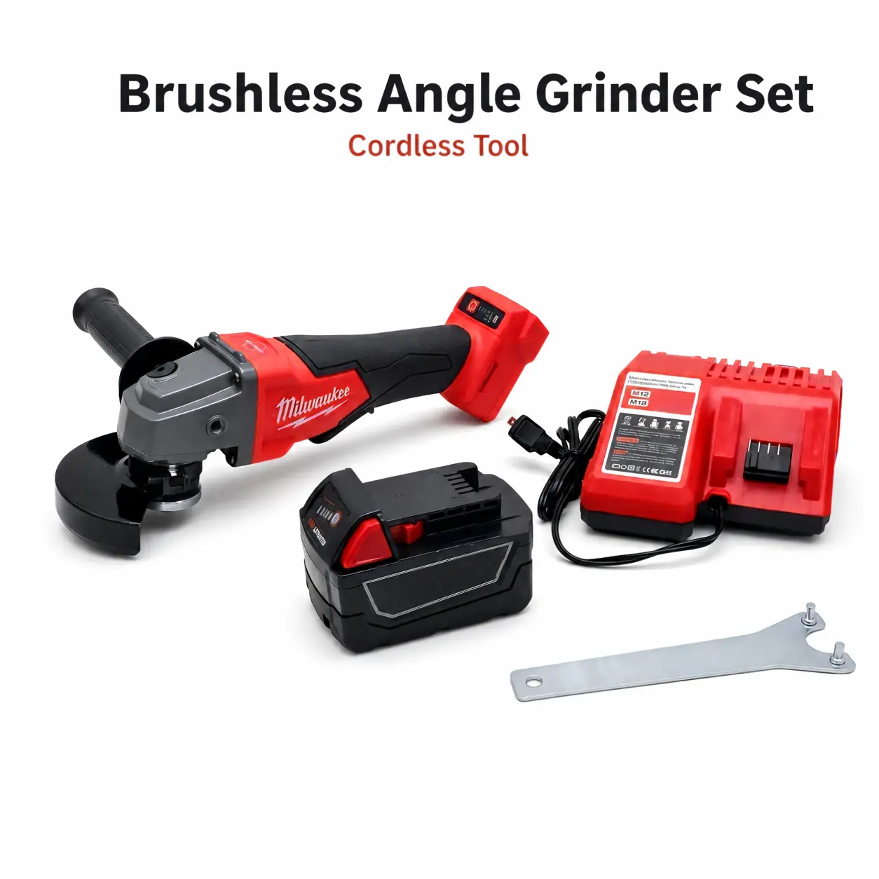 Milwaukee 125mm Heavy Duty Rechargeable Cordless Angle Grinder - XR Brushless Power Angle Grinders, 9500Rpm Max Output, Mechanical Reverse, Ring Anvil, High Torque for Pipe Fitting, Structural Steel Work, Rechargeable Grinding Tool