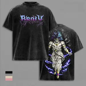 Broly - DBZ Vintage Washed T-Shirt, Relaxed Fit, Heavyweight Cotton, Unisex Streetwear Casual Wear, Legendary Super Saiyan Graphic Tee, Gift for Anime Fans