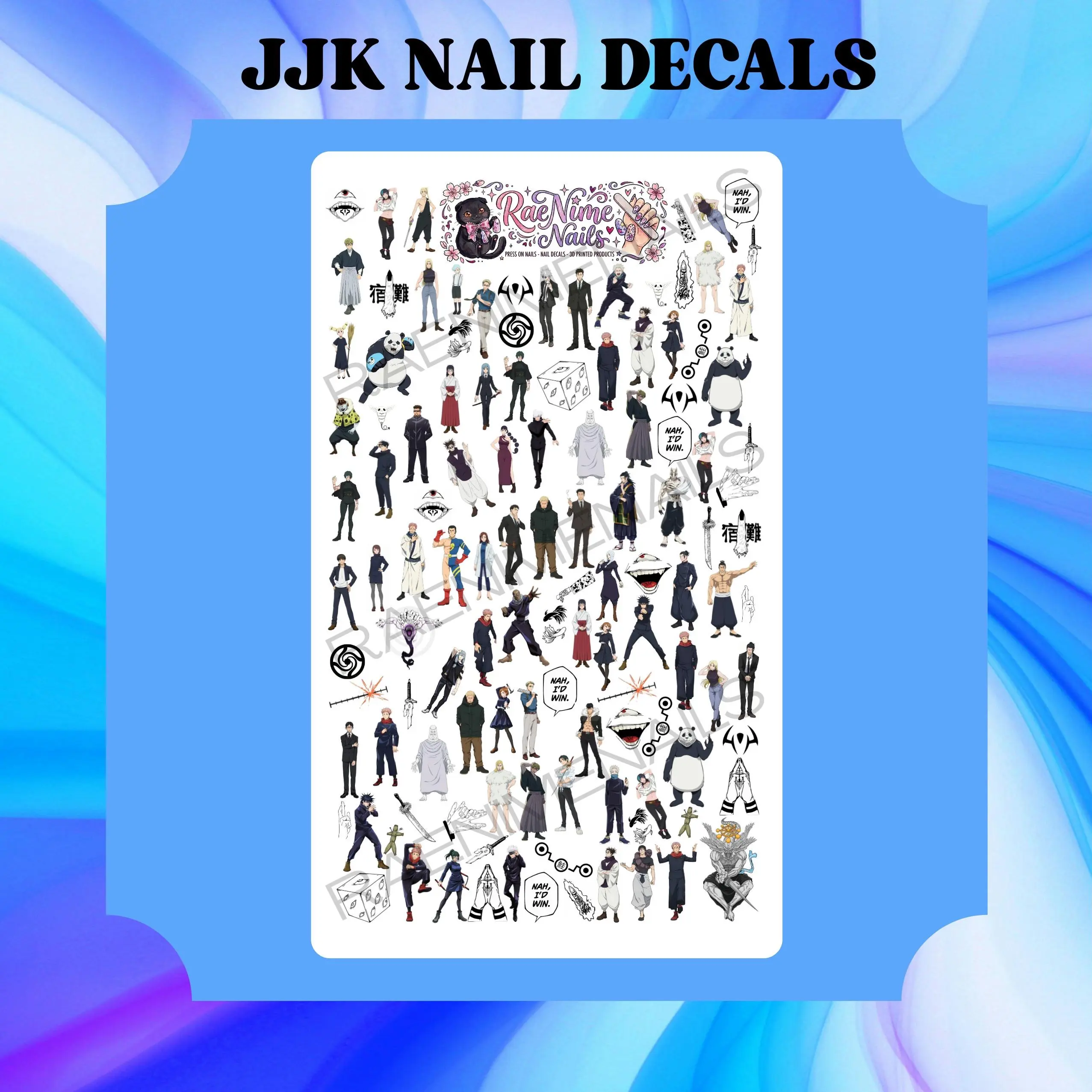 JJK Waterslide Nail Decals