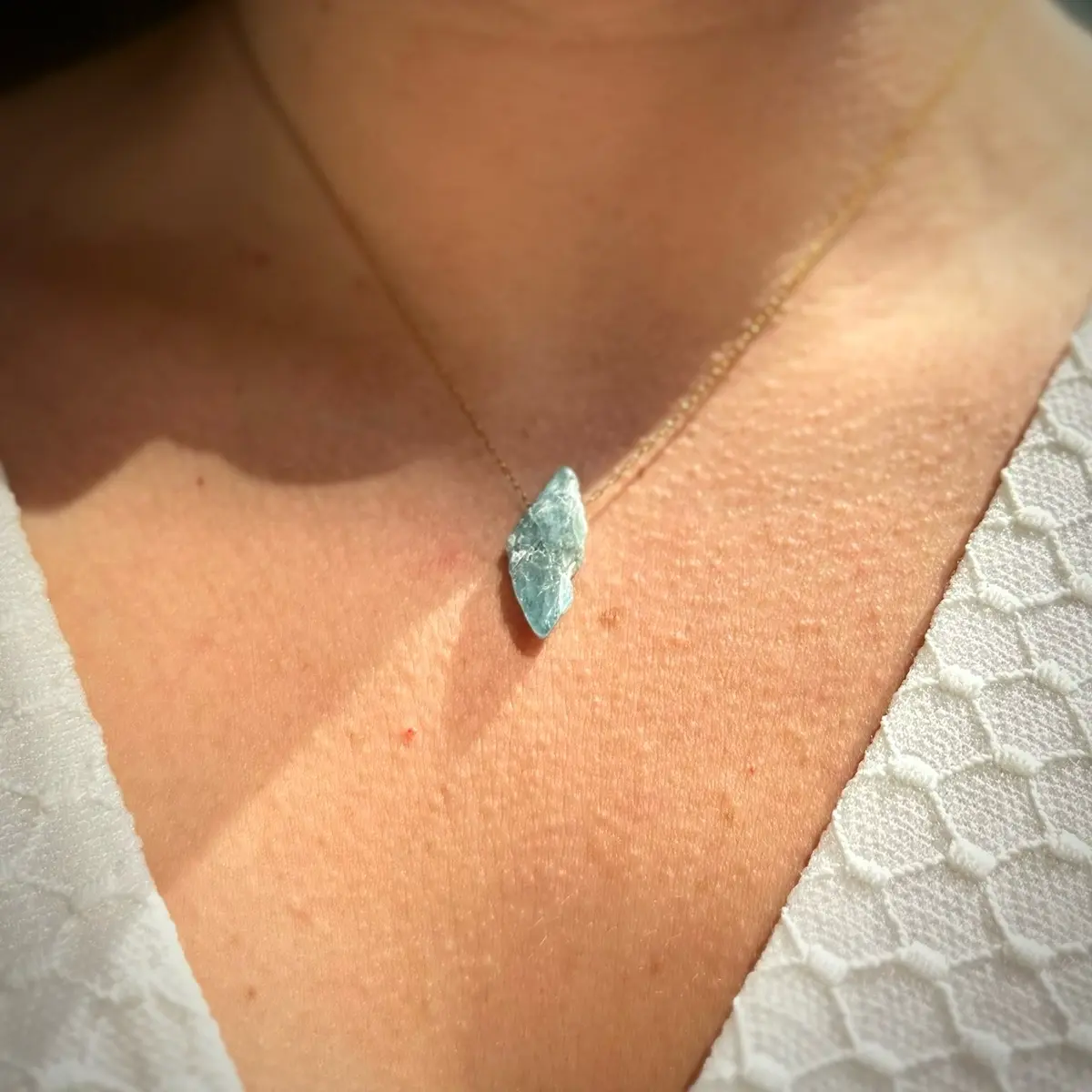 Natural Kyanite Crystal Layering Necklace Natural Kyanite Crystal Layering Necklace