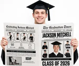 Graduation Newspaper – Personalized Graduation Announcement & Photo Prop