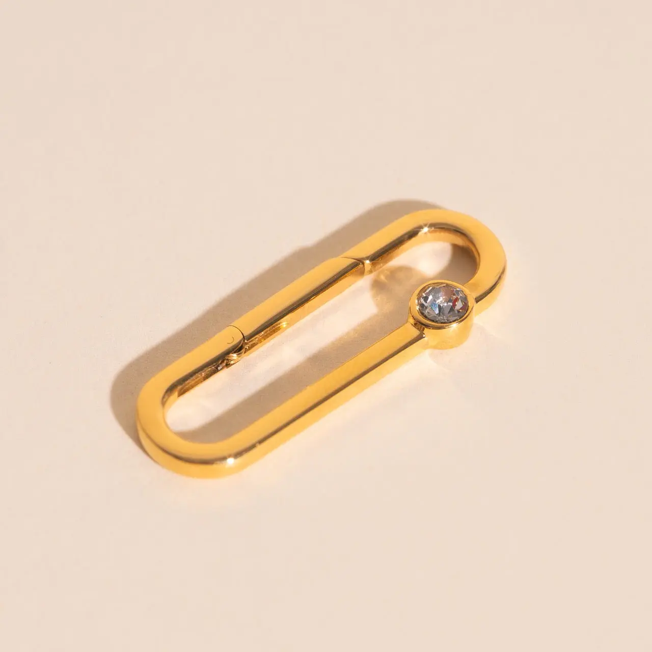 Crystal Rectangle Necklace Charm Clasp (30mm)