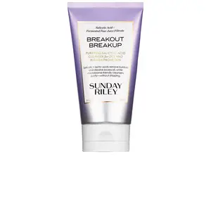 SUNDAY RILEY Breakout Breakup Purifying Cleanser, Salicylic Acid & Lactic Acid Formula, Facial Cleansing Gel for Oily, Blemish-Prone Skin with Moisture Support