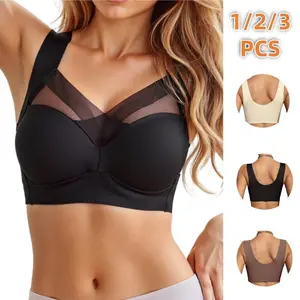 EssElegance FZ 1/2/3PCS Women's Seamless Bra Wireless Bra Full Coverage Push Up No Underwire Tshirt Comfortable Everyday Plus Size Friendly- Jelly Soft Fabric Bra Breathable Fit Bra