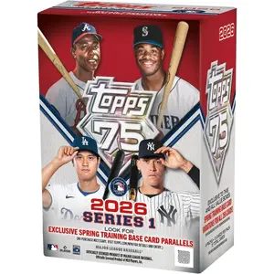 2026 Topps Baseball Series 1 Blaster Box of Packs with Possible Retail Exclusive Holo Foil Parallels and Blaster Exclusive Spring Training Variation Cards