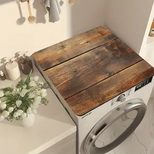 1pc Non-Slip Diatomaceous Earth Mat (23.6x19.7") - Light Brown Oak Wood Print Quick-Dry Material, Dustproof Protection Washer Dryer Top Cover, Noise-Reducing Scratch-Resistant Modern Laundry Decor