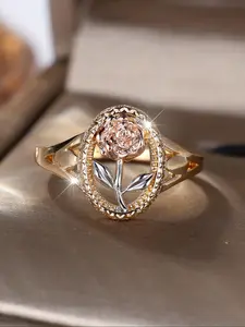 Rose Design Engraved Decorative Ring, Rose Flower Ring, Wedding Promise Rings, Fashion Accessories for Women & Girls, Trendy All-match & Exquisite Jewelry for Birthday Gift
