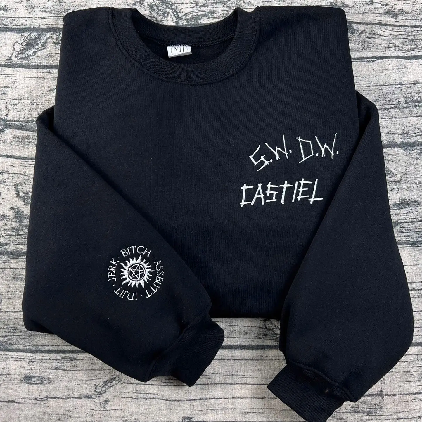 Embroidered Supernatural  Sweatshirt , Dean Winchester s, Sam Winchester Antiposession ,dean winchester castiel Sam winchester baby car moon Hoodie