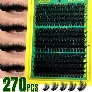 Viral DIY Lash Extension Kit 60D 80D 100D – Full Volume Individual False Lashes with Bond & Seal & Tweezers, Natural Wispy Finish, Soft Comfortable Wear, Long Lasting Eye Makeup for Beginners and Professionals, Eyelash Clusters, Eyelashes Extensions