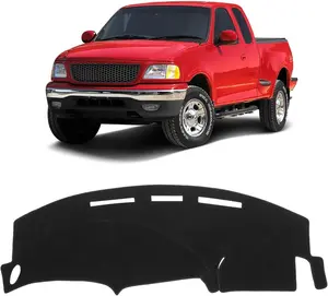 KUST Car Dash Cover for Ford F-150 F-250 F-350 1992-2003 Pickup Truck Polyester Non-Slip Center Console Dash Cover Interior Accessories for Ford F150 Custom Fit Dashboard Mat Sunshade No Glare Black