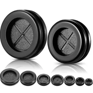 Round Rubber Plug Hole Grommet Kit 7 Sizes Black Double Sided Electrical Firewall Gasket Kit for Protecting Cable Wire Hole Plug Assortment Automotive Supply 52 Pieces