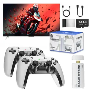 Games Retro Game Console Device with Built-in games and emulators 2 Wireless Controllers 1080P HDMI Output With 64GB SD Card Portable Plug and Play Video Gaming Stick For Smart TV & Projector