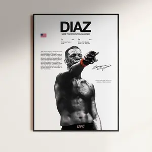 Nate Diaz Poster, UFC Wall Print, MMA Digital , Fighter Poster, Gym Poster, UFC Fan Room Decor, Gift for Him, ufc Champion, Poster Gift - Unframed