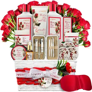 Red Rose Spa Basket - 35Pc Bath and Body Set