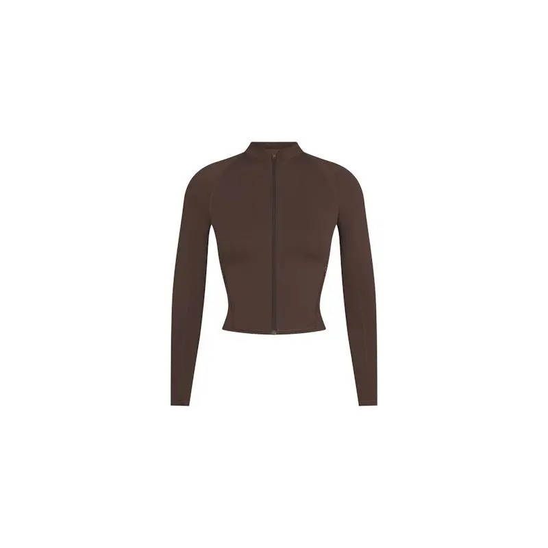 Nike x SKIMS Women's Matte Mock Neck Full Zip Jacket Dark Sepia (women) by StockX