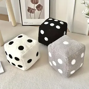 [Dice Plush Pillow] 1-2pcs Unique Dice Shaped Decorative Pillow-Creative Funny Simulation Dice Plush Pillow Cubic Cube Plush Pendant Dolls Stuffed Soft Sofa Back Cushion Creative Home Decor