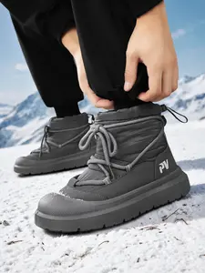 Men's Fashion Snow Boots: Fleece-Lined Chunky Sole Boots, Non-Slip Cold-Resistant Dadcore Style, Versatile for Snowy Commute & Hiking, Autumn/Winter New Arrival, Breathable & Daily Wear Ready