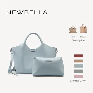NEWBELLA Shelly Women's 2PCS PU Leather Top-Handle Tote Bags, Spring New Arrival, Large-Capacity Minimalist Solid Color Waterproof Everyday Bags, Ideal for Work & Casual Use