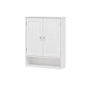 Bathroom Wall Cabinet,Over The Toilet Space Saver Storage Cabinet,Modern Storage Freestanding Organizer Medicine Cabinet with Double Doors for Bathroom,Kitchen,Living Room