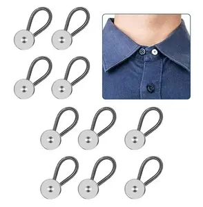 10 Pack Metal Collar Neck Waist Extender Expander Buttons for Men Dress Shirt Pants - Instant Comfort Elegant Design Easy to Use Durability Versatile